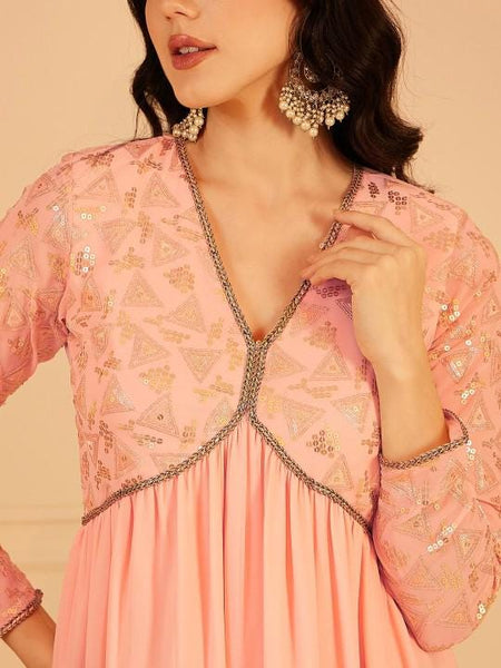 Embellished Sequinned Empire Maxi Ethnic Dress For Women, Indian Dress For Women, Indo Western Outfit, Maxi Dress For Women, Indian Gown VitansEthnics
