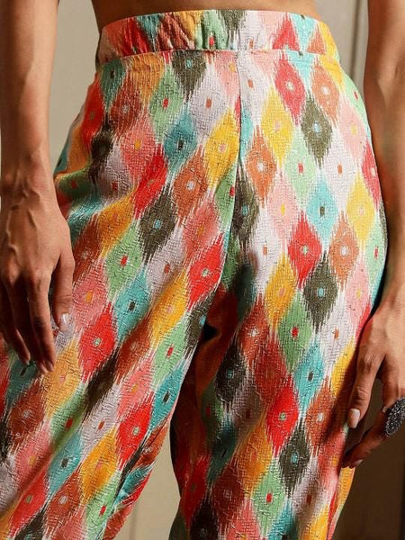 Printed Crop Top With Trousers and Blazer Set for Women, Coord Set, Ethnic Indian Dress, Indo Western Outfit, Crop Top With Pants and Jacket VitansEthnics