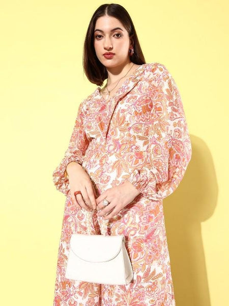 Floral Print Jumpsuit For Women, Indian Dress For Women, Indian Jumpsuit, Indian One Piece, Long Sleeves Jumpsuit, Indo Western Outfit VitansEthnics