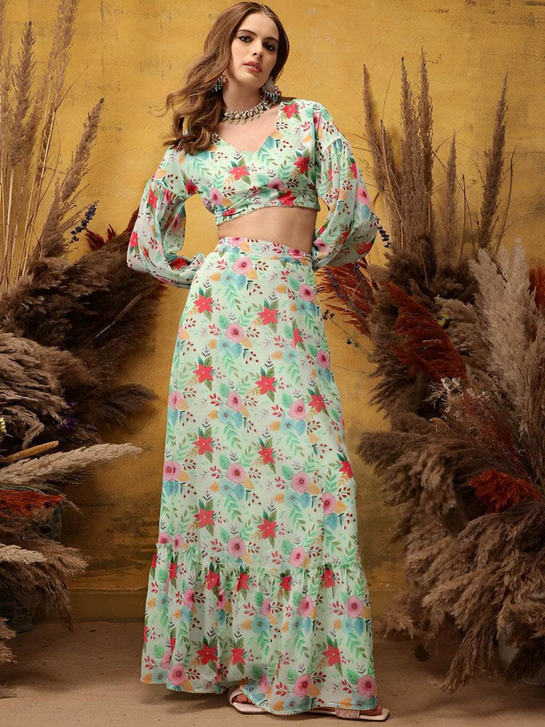 Indian style crop top and skirt shop