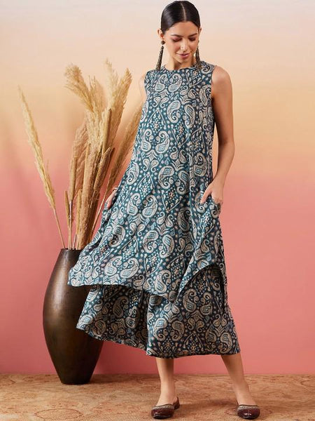 Paisley Printed Kurta with Palazzo Pants For Women, Co-Ords Set, Pant Kurti Set, Coord Set, Ethnic Indian Dress, Kurti Set, Indian Suit VitansEthnics