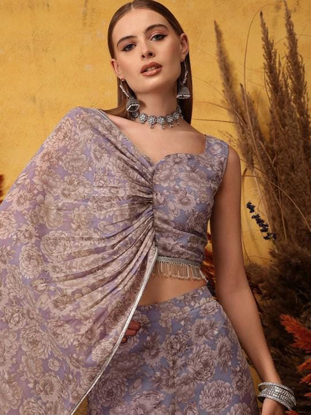 Floral Printed Crop Top with Palazzo Set for Women Boho Chic Coord Set Festival Outfit Ethnic Indian Dress Co-ords, Indo Western Outfit VitansEthnics