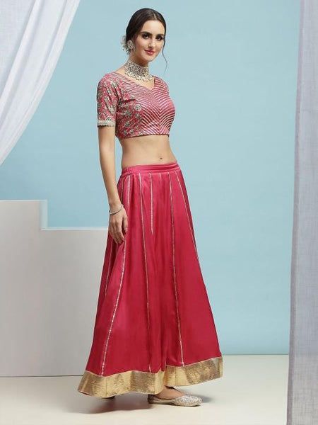 Gota Patti Crop Top and Skirt With Dupatta For Women, Indian Lehenga Choli, Wedding Guest Outfit, Indian Dress, Party Indo Western Dress VitansEthnics