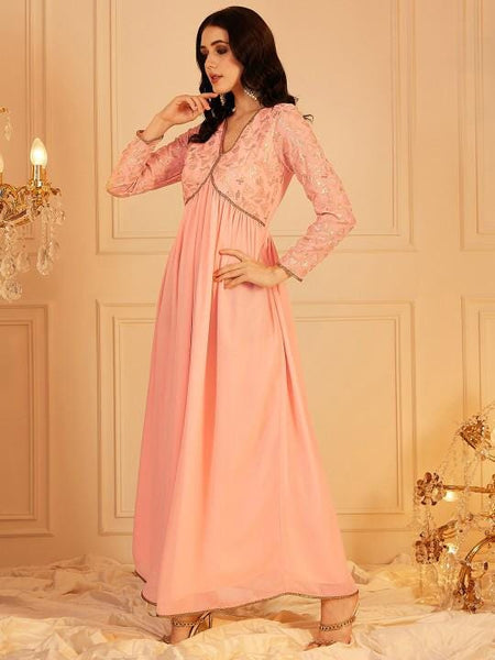Embellished Sequinned Empire Maxi Ethnic Dress For Women, Indian Dress For Women, Indo Western Outfit, Maxi Dress For Women, Indian Gown VitansEthnics