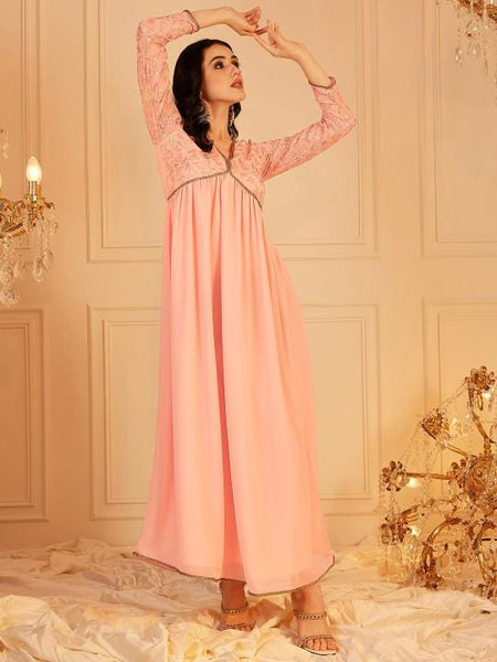 Embellished Sequinned Empire Maxi Ethnic Dress For Women, Indian Dress For Women, Indo Western Outfit, Maxi Dress For Women, Indian Gown VitansEthnics