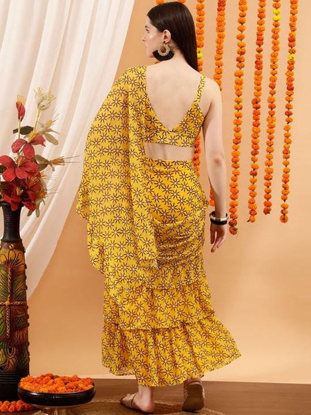 Ready To Wear Saree, Crop Top With Skirt Co-Ords Set For Women, Indian Top with Skirt Set, Ethnic Indo Western Fusion Outfit, Lehenga VitansEthnics