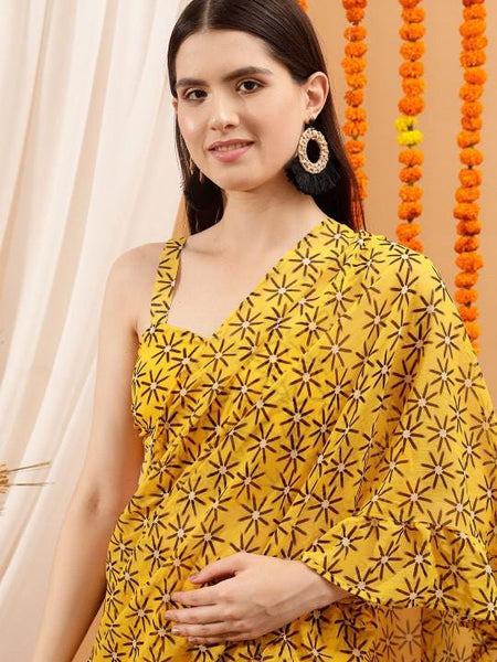 Ready To Wear Saree, Crop Top With Skirt Co-Ords Set For Women, Indian Top with Skirt Set, Ethnic Indo Western Fusion Outfit, Lehenga VitansEthnics