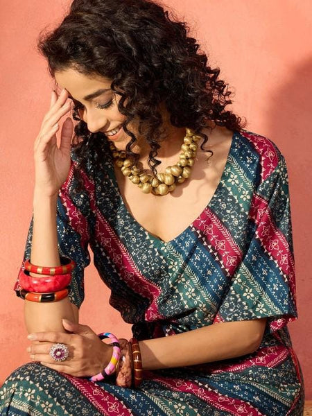 Printed Crop Top With Skirt For Women, Indian Dress, Party Indo Western Outfit, Indian Coords, Crop Top With Side Slit Skirt VitansEthnics