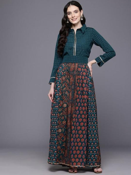 Printed Shirt With Skirt For Women, Indian Lehenga Choli, Wedding Guest Outfit, Indian Dress, Indian Gown Party Indo Western Dress VitansEthnics