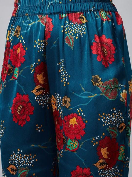 Floral printed Kurta With Palazzo For Women, Tunic With Palazzo, Indian Dress, Party Wear Indo Western Outfit, Kurti Set VitansEthnics