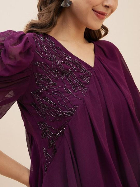 Embellished Top With Palazzo Set for Women, Coord Set, Festival Outfit, Ethnic Indian Dress, Party Indo Western Outfit, Kaftan Kurti Set VitansEthnics