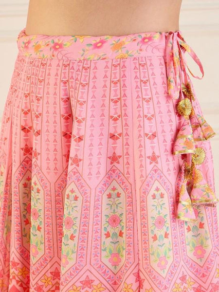 Printed Crop Top With Skirt For Women, Indian Lehenga Choli, Wedding Guest Outfit, Indian Dress, Indian Gown Party Indo Western Dress VitansEthnics