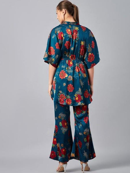 Floral printed Kurta With Palazzo For Women, Tunic With Palazzo, Indian Dress, Party Wear Indo Western Outfit, Kurti Set VitansEthnics
