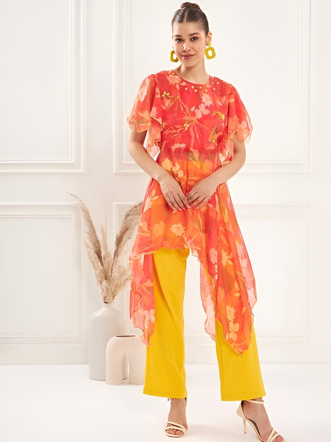Embellished Tunic With Palazzo Set for Women, Coord Set, Festival Outfit, Ethnic Indian Dress, Party Indo Western Outfit, Wedding Kurti Set VitansEthnics