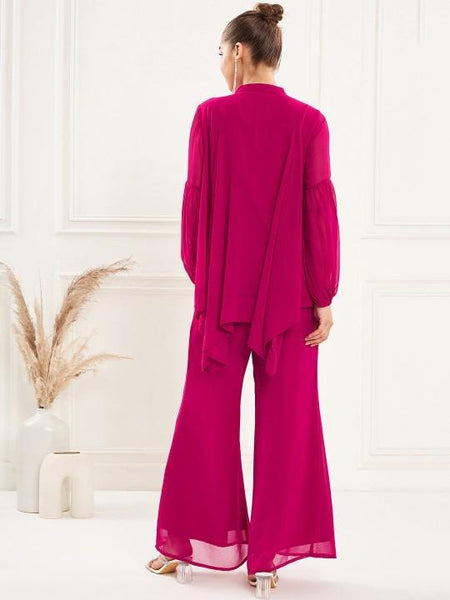 Embellished Asymmetric Top With Palazzo Co-Ords Set For Women, Top with Palazzo Set, Indo Western Outfit, Ethnic Indian Dress, Wedding Wear VitansEthnics
