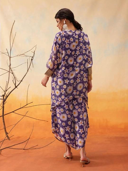 Floral Printed Top with Palazzo For Women, Co-Ords Set, Palazzo Kurti Set, Coord Set, Indo Western Outfit, Kurti Set, Indian Suit VitansEthnics
