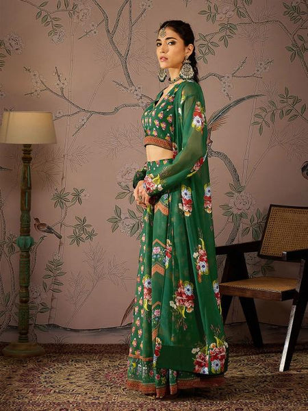 Floral Printed Crop Top With Anarkali Skirt & Shrug Set for Women, Coord Set, Festive Ethnic Indian Dress, Wedding Guest Indo Western Outfit VitansEthnics