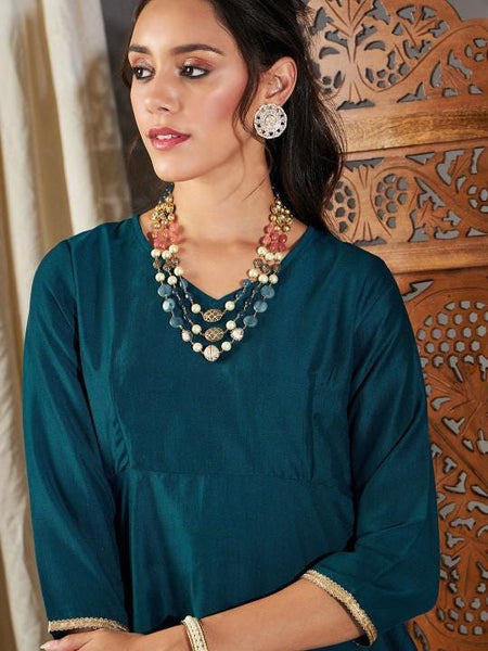 Embroidered Peplum Kurta With Dhoti Pants For Women, Tunic With Palazzo, Indian Dress, Party Wear Indo Western Outfit, Dhoti Kurta Set VitansEthnics
