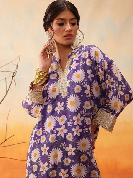 Floral Printed Top with Palazzo For Women, Co-Ords Set, Palazzo Kurti Set, Coord Set, Indo Western Outfit, Kurti Set, Indian Suit VitansEthnics