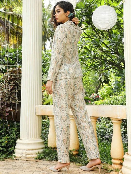 Printed Crop Top With Trousers and Blazer Set for Women, Coord Set, Ethnic Indian Dress, Indo Western Outfit, Crop Top With Pants and Jacket39 VitansEthnics