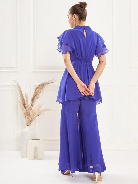 Embellished Tunic With Palazzo Indo Western Fusion Set