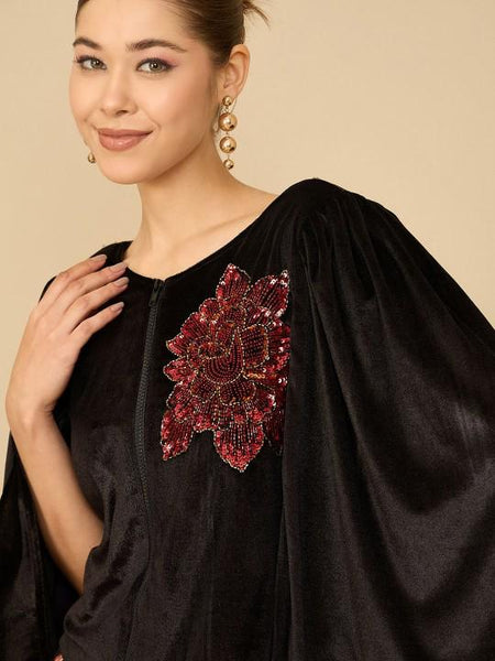 Black Embellished Velvet Top With Skirt Indian Lehenga Choli
