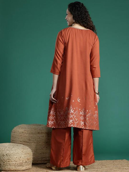 Printed Crop Top With Palazzo and Shrug Indo Western Set