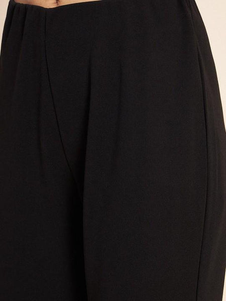 Embellished Printed Asymmetric Top With Palazzo Fusion Set