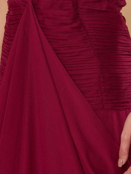 Embellished Crop Top With Draped Skirt Indo Western Set