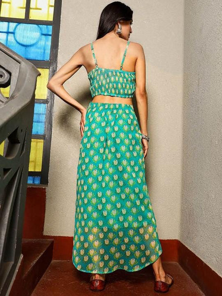 Crop Top With Drape Skirt and Shrug Set for Women, Coord Set, Festive Outfit Ethnic Indian Dress, Wedding Guest Indo Western Outfit9 VitansEthnics