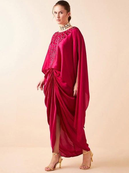 Embellished Top With Drape Skirt Set For Women, Indian Cape Top with Dhoti Skirt Set, Ethnic Indo Western Outfit, Wedding Guest Indian Dress7 VitansEthnics