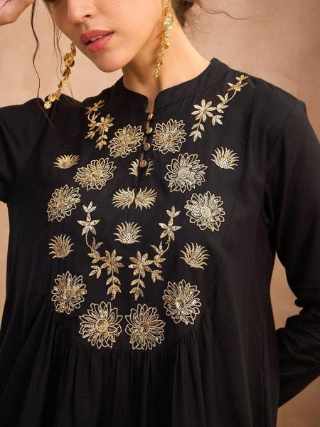 Floral Embroidered Sequinned Kurti With Dhoti Pants For Women, Tunic With Palazzo, Indian Dress, Party Wear Indo Western Outfit, Dhoti Suit8 VitansEthnics