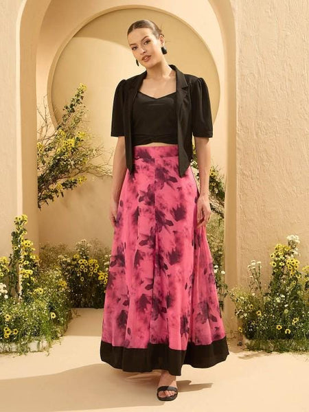 Crop Top With Skirt & Jacket Set For Women, Indian Top with Skirt Set, Ethnic Indo Western Fusion Outfit, Coords, Lehenga Choli Shrug Set11 VitansEthnics