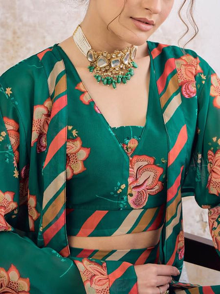 8Printed Crop Top With Palazzo & Shrug Set for Women, Coord Set, Festive Ethnic Indian Dress, Wedding Guest Indo Western Outfit, Lehenga VitansEthnics