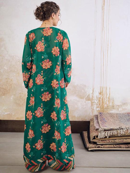 8Printed Crop Top With Palazzo & Shrug Set for Women, Coord Set, Festive Ethnic Indian Dress, Wedding Guest Indo Western Outfit, Lehenga VitansEthnics