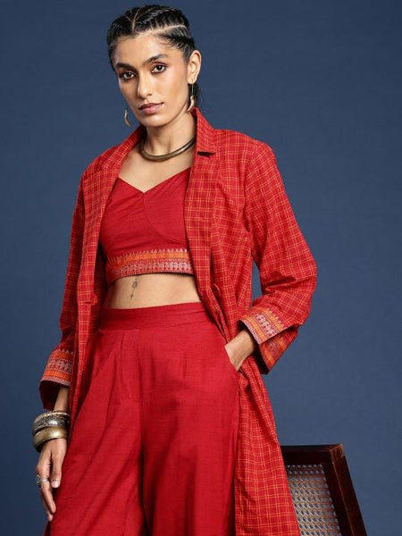 16Printed Crop Top With Palazzo and Shrug Set for Women, Coord Set, Festive Outfit Ethnic Indian Dress, Indo Western Outfit VitansEthnics