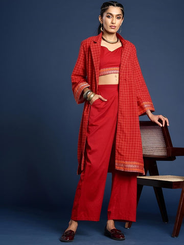 16Printed Crop Top With Palazzo and Shrug Set for Women, Coord Set, Festive Outfit Ethnic Indian Dress, Indo Western Outfit VitansEthnics