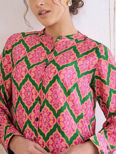 1Long Sleeves Mandarin Collar Kurta with Sharara For Women, Palazzo Kurti Set, Coord Set, Indo Western Outfit, Sharara Suit Kurti Set VitansEthnics