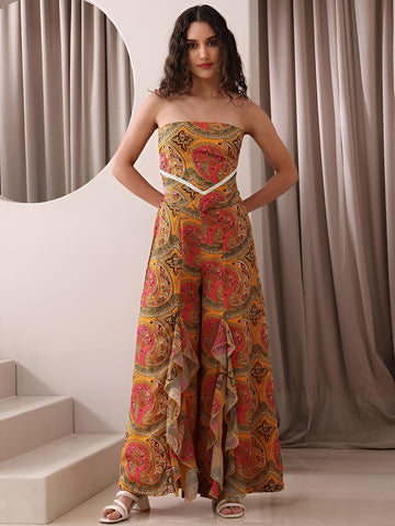 2Printed Tube Crop Top with Palazzo Set for Women, Boho Chic Coord Set, Festive Outfit, Ethnic Indian Dress Co-ords, Indo Western Outfit VitansEthnics