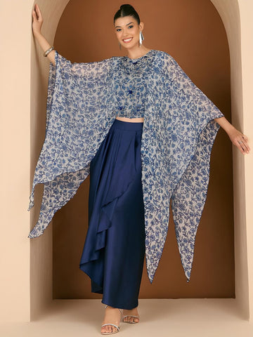 Embellished Crop Top With Drape Skirt Set For Women, Indian Top with Dhoti Skirt Set, Ethnic Indo Western Outfit, Coords Set, Indian Dress12 VitansEthnics