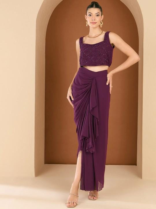sachin and babi light blue dress Buy Crop top dresses Online in USA main image 1