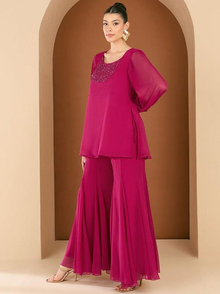 Embellished Sequin Top With Palazzo Co-Ord Set For Women, Top with Palazzo, Indo Western Outfit, Ethnic Indian Dress, Wedding Guest Outfit2 VitansEthnics
