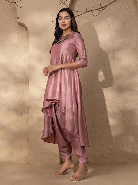 High Low Flared Kurti with Dhoti Pants For Women, Tunic With Palazzo, Indian Dress, Party Indo Western Outfit, Wedding Guest Dhoti Kurta Set10 VitansEthnics