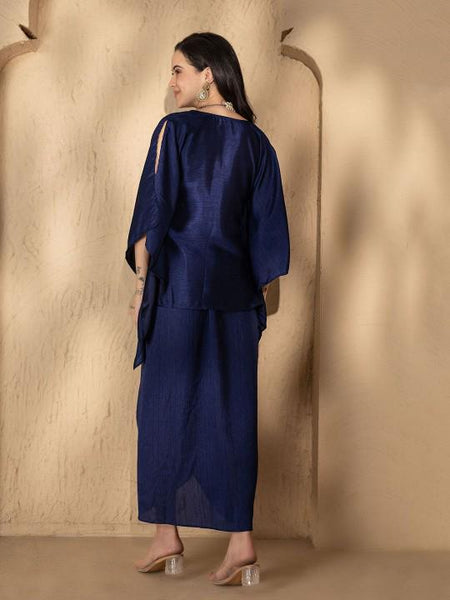 V Neck Kaftan Top with Dhoti Skirt Set For Women, Tunic With Skirt, Indian Dress, Party Indo Western Outfit, Wedding Guest Co-ord Set11 VitansEthnics