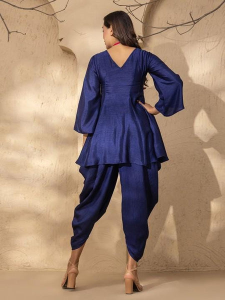 V Neck Peplum Kurti with Dhoti Pants For Women, Tunic With Palazzo, Indian Dress, Party Indo Western Outfit, Dhoti Kurta Set, Coord Set15 VitansEthnics