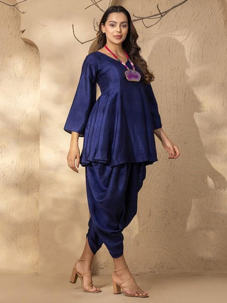 V Neck Peplum Kurti with Dhoti Pants For Women, Tunic With Palazzo, Indian Dress, Party Indo Western Outfit, Dhoti Kurta Set, Coord Set15 VitansEthnics