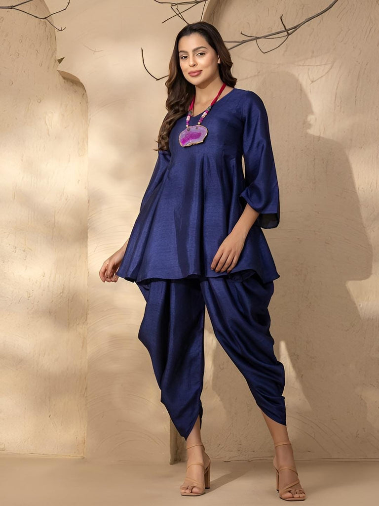 peplum dress with dhoti Peplum Top Dhoti Set
