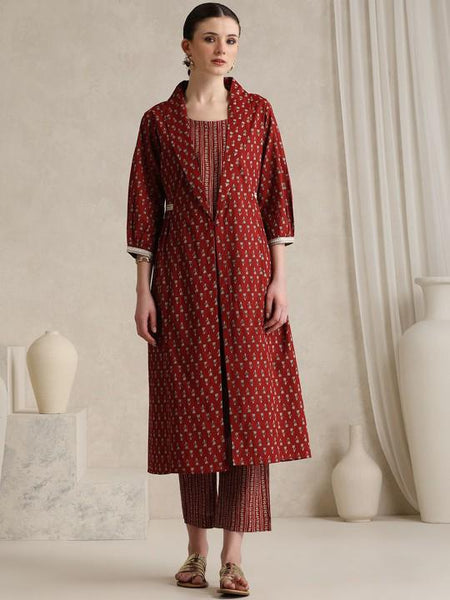 Printed Kurti With Trousers & Jacket Co-Ords Set For Women, Tunic with Palazzo Shrug Set, Indo Western Outfit, Ethnic Indian Dress24 EtsyImport