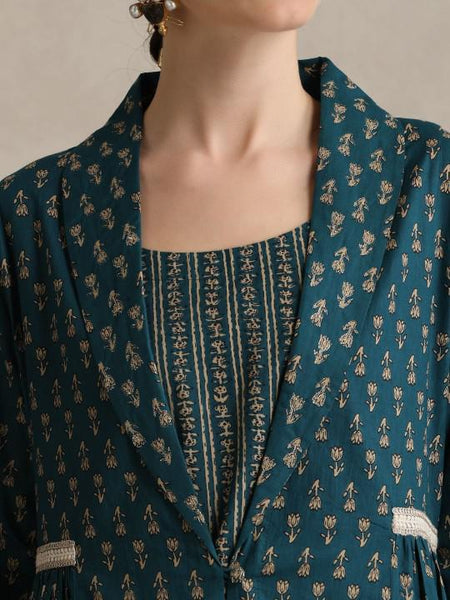 Printed Kurti With Trousers & Jacket Co-Ords Set For Women, Tunic with Palazzo Shrug Set, Indo Western Outfit, Ethnic Indian Dress24 EtsyImport