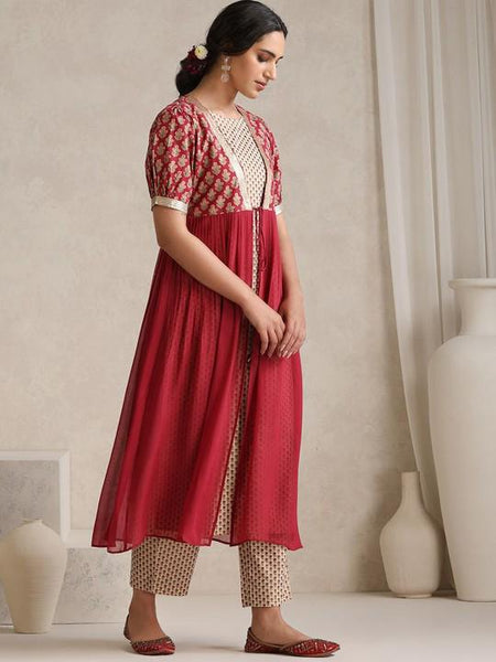 Printed Kurti With Trousers & Jacket Co-Ords Set For Women, Kurta Set With Jacket, Indo Western Outfit, Wedding Guest Ethnic Indian Dress22 EtsyImport